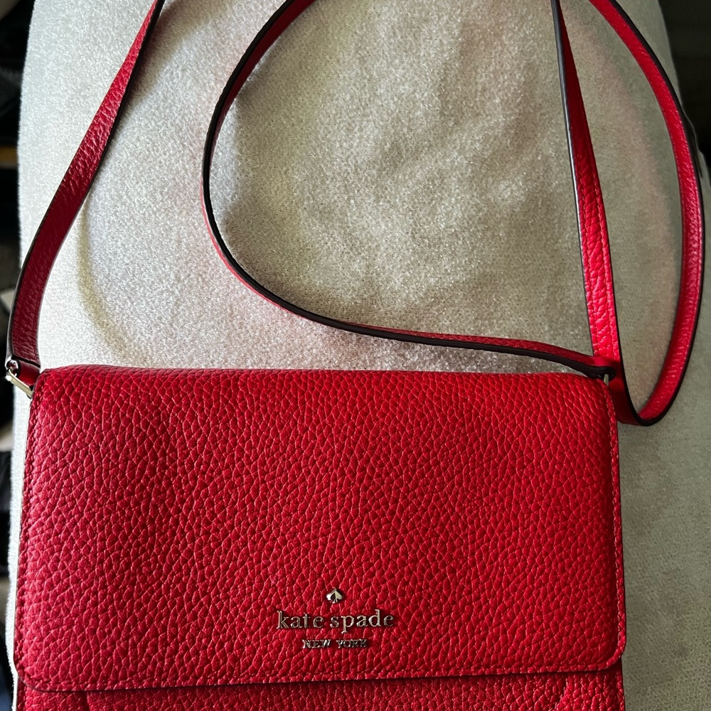 Kate Spade Vibrant Red Pebbled Leather Crossbody